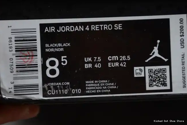 Kick Theory CU1110-010 (2020) Black Cat 4 Air Jordan 0501